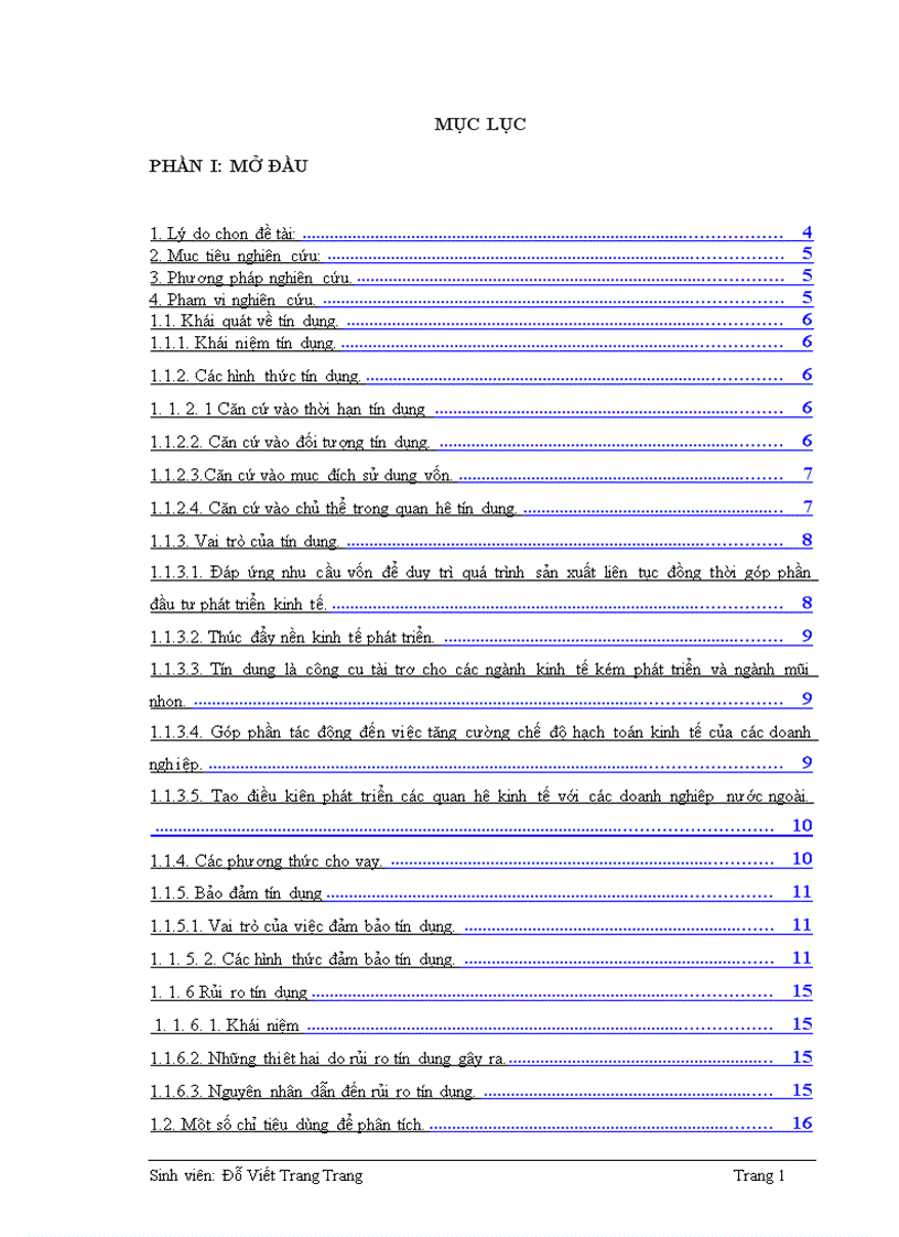 Phân tích hiệu quả tín dụng Công thương nghiệp và Tiêu dùng tại Ngân hàng công thương chi nhánh Hà Tây