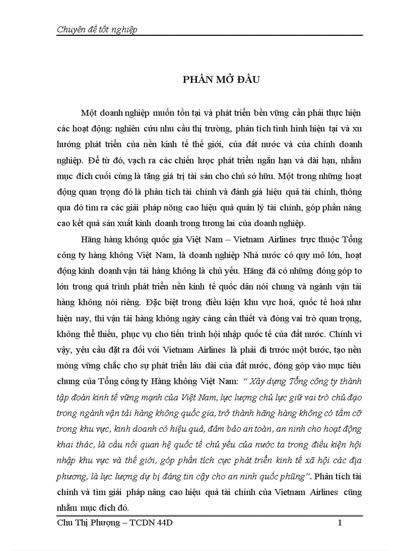 Giải pháp nâng cao hiệu quả tài chính của Hãng hàng không quốc gia Việt Nam Vietnam Airlines 1