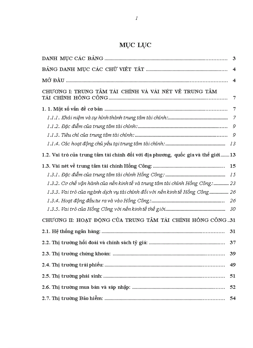 hoạt động của trung tâm tài chính hồng công