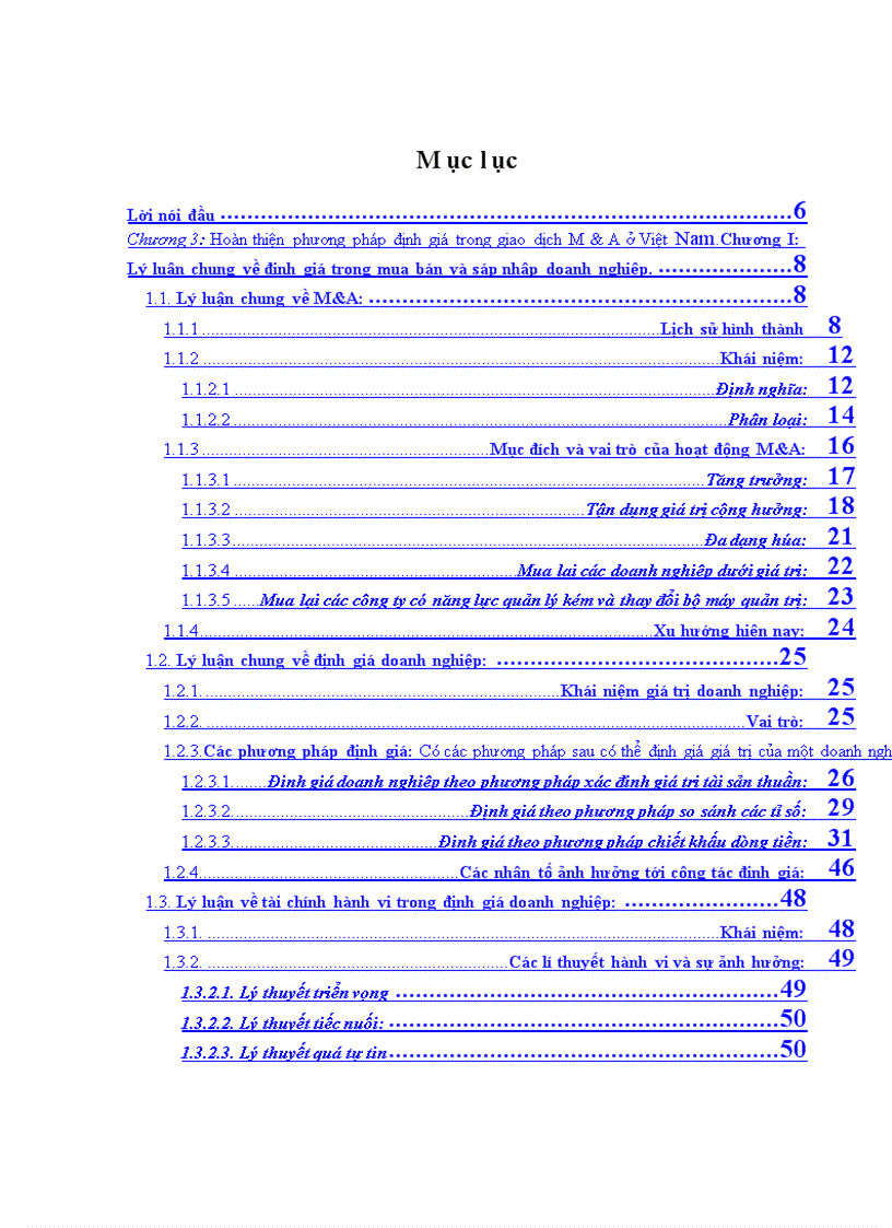 Hoàn thiện phương pháp định giá doanh nghiệp trong mua bán sáp nhập doanh nghiệp ở Việt Nam 1