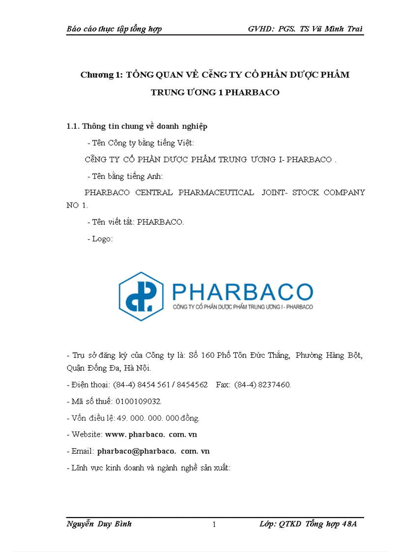 Giải pháp mở rộng hoạt động huy động vốn tại Công ty dược phẩm trung ương 1 Pharbaco