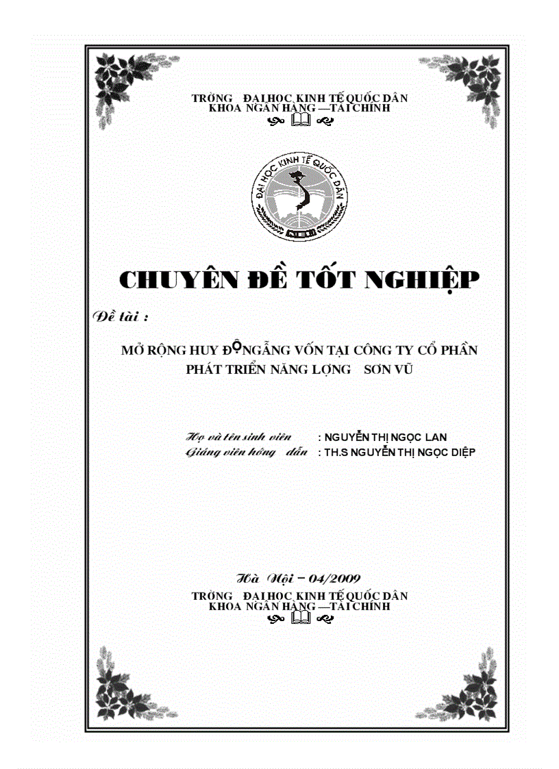 Mở rộng huy động vốn tại cụng ty cổ phần phỏt triển năng lượng Sơn Vũ