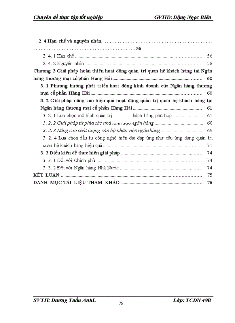 Hoạt động quản trị quan hệ khách hàng tại Ngân hàng TMCP Hàng Hải