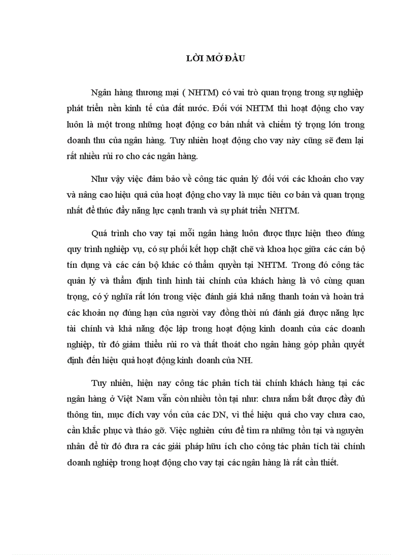 Giải pháp nâng cao chất lượng phân tích tài chính doanh nghiệp trong hoạt động cho vay ngắn hạn tại chi nhánh ngân hàng công thương Hai Bà Trưng