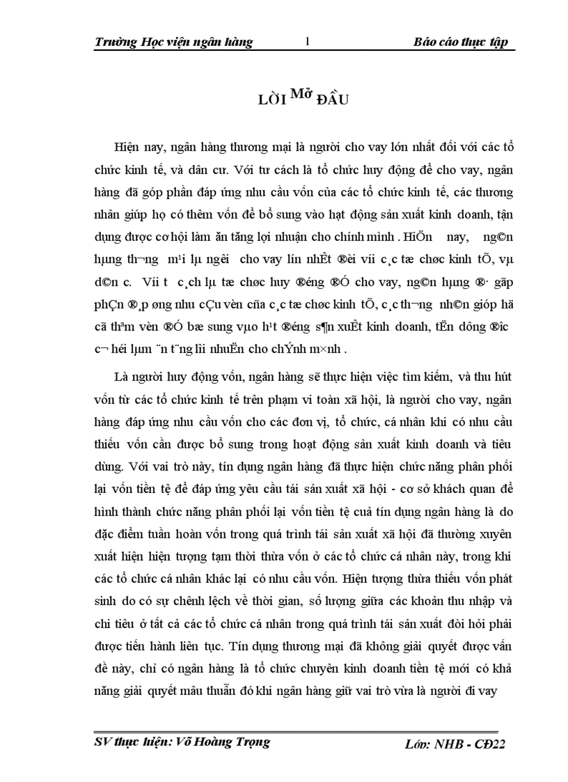 Một số giải pháp nâng cao chất lượng tín dụng tại Ngân hàng No PTNT Thị xã Hồng Lĩnh cho đề tài thực tập của mình