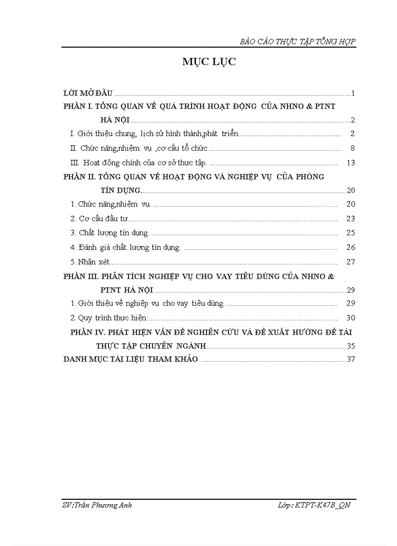 Phân tích nghiệp vụ cho vay tiêu dùng của nhno & ptnt hà nội