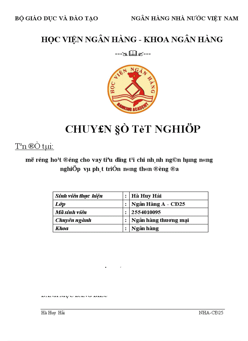 Mở rộng hoạt động cho vay tiêu dùng tại Ngân hàng nông nghiệp và phát triển nông thôn chi nhánh Đống Đa 1