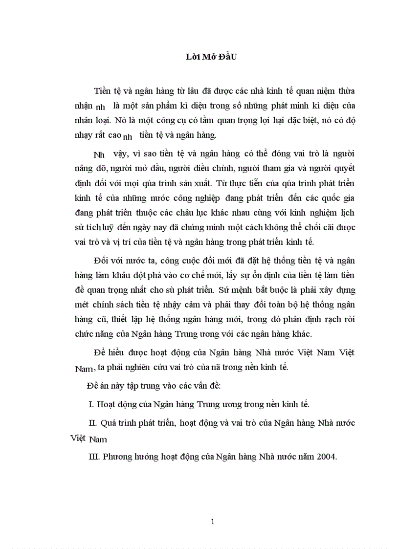 Phương hướng hoạt động của Ngân hàng Nhà nước