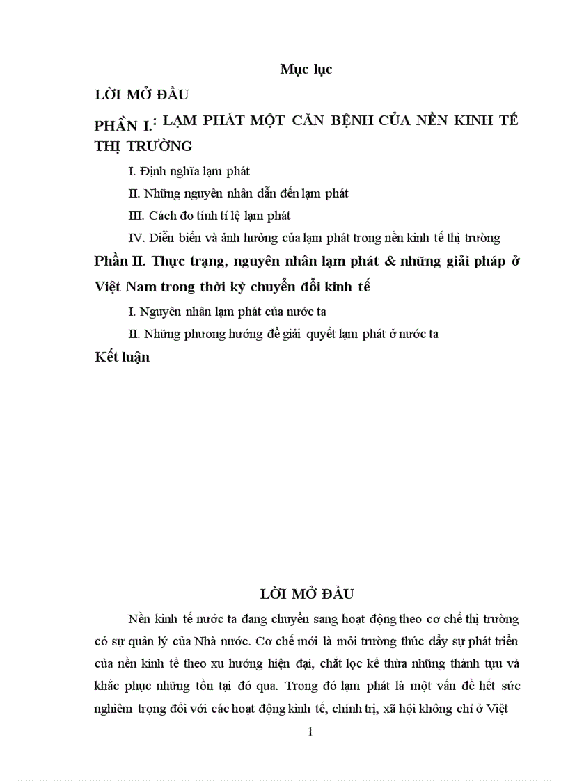Thực trạng nguyên nhân lạm phát những giải pháp ở Việt Nam trong thời kỳ chuyển đổi kinh tế