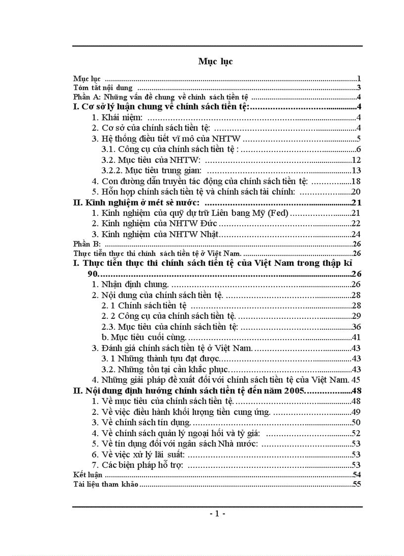 Chính sách tiền tệ và đánh giá về việc thực thi chính sách tiền tệ ở Việt Nam trong những năm gần đây 1