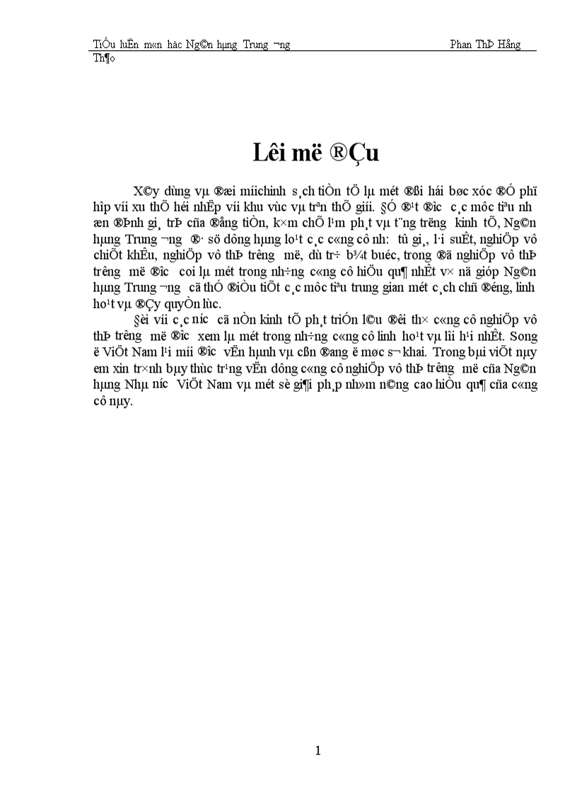 Đánh giá hiệu quả sử dụng công cụ nghiệp vụ thị trường mở của ngân hàng Nhà nước Việt Nam và giải pháp Giáo viên hướng dẫn