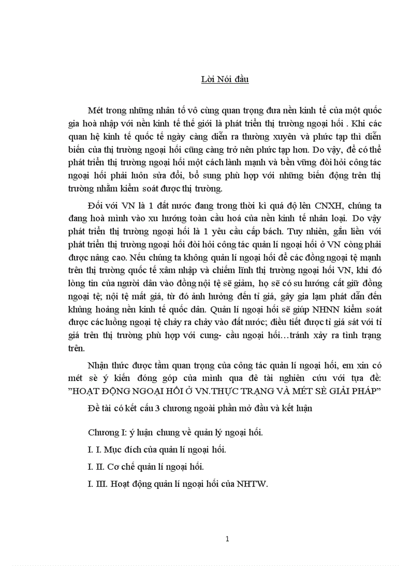 Thực trạng quản lí ngoại hối ở Việt Nam