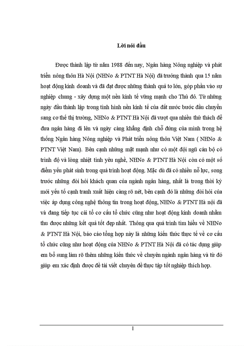 Báo cáo thực tập tổng hợp tại NHNo PTNT Hà Nội