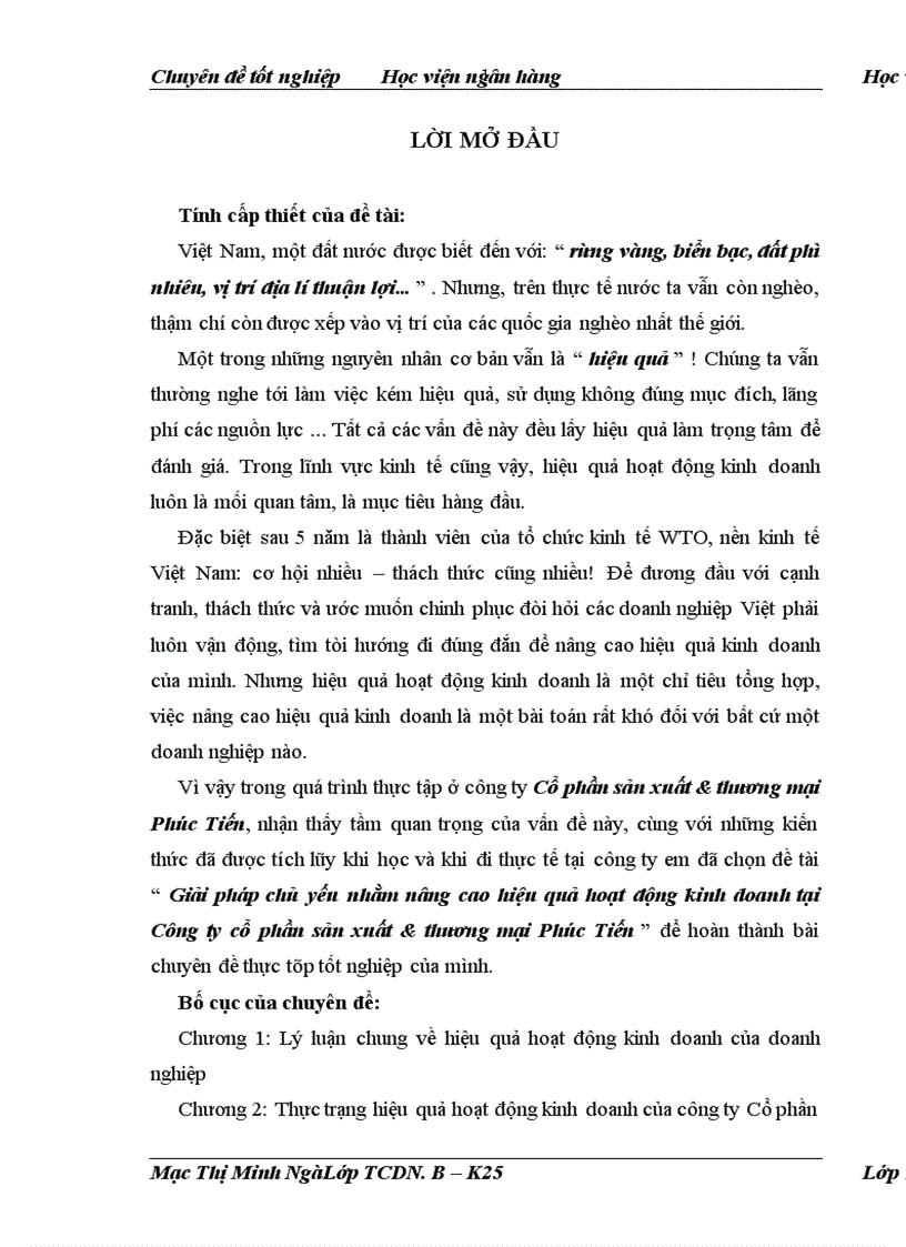 Giải pháp chủ yếu nhằm nâng cao hiệu quả hoạt động kinh doanh tại Công ty cổ phần sản xuất thương mại Phúc Tiến