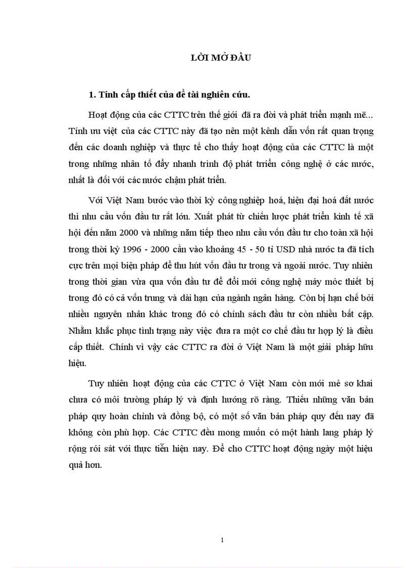 Các CTTC và sự ra đời phát triển các CTTC ở Việt Nam 1