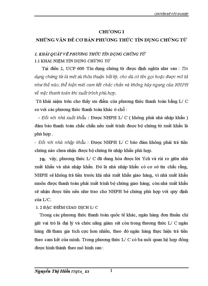 Thực trạng chất lượng hoạt động thanh toán Bằng phương thức tín dụng chứng từ tại NHNo PTNT chi nhánh nam hà nội