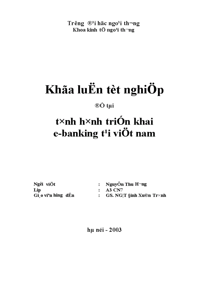 Tình hình triển khai e banking tại Việt Nam