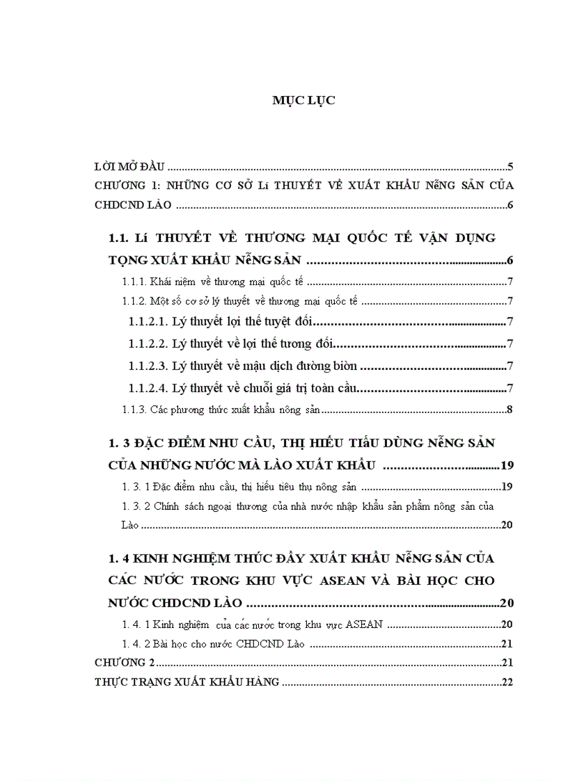 Xuất khẩu nông sản của CHDCND Lào hiê n tra ng va xu hươ ng pha t triê n