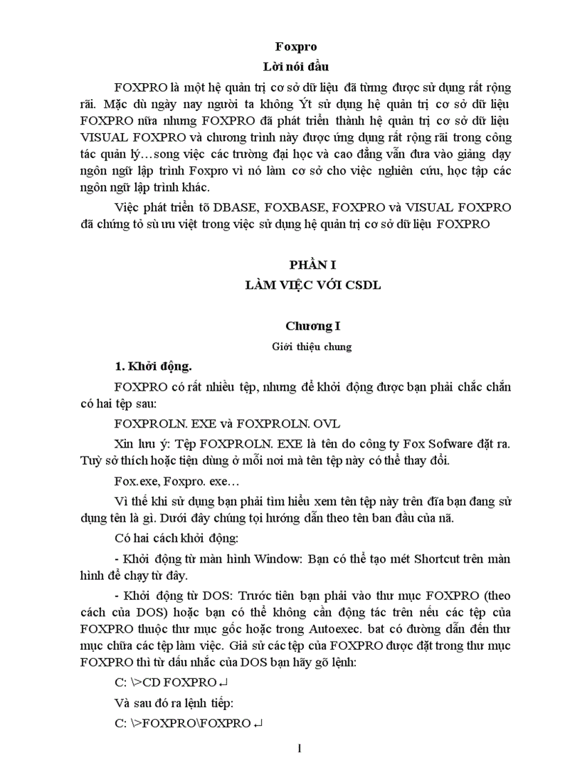 Tạo tệp CSDL Xem thông tin cấu trúc tệp CSDL