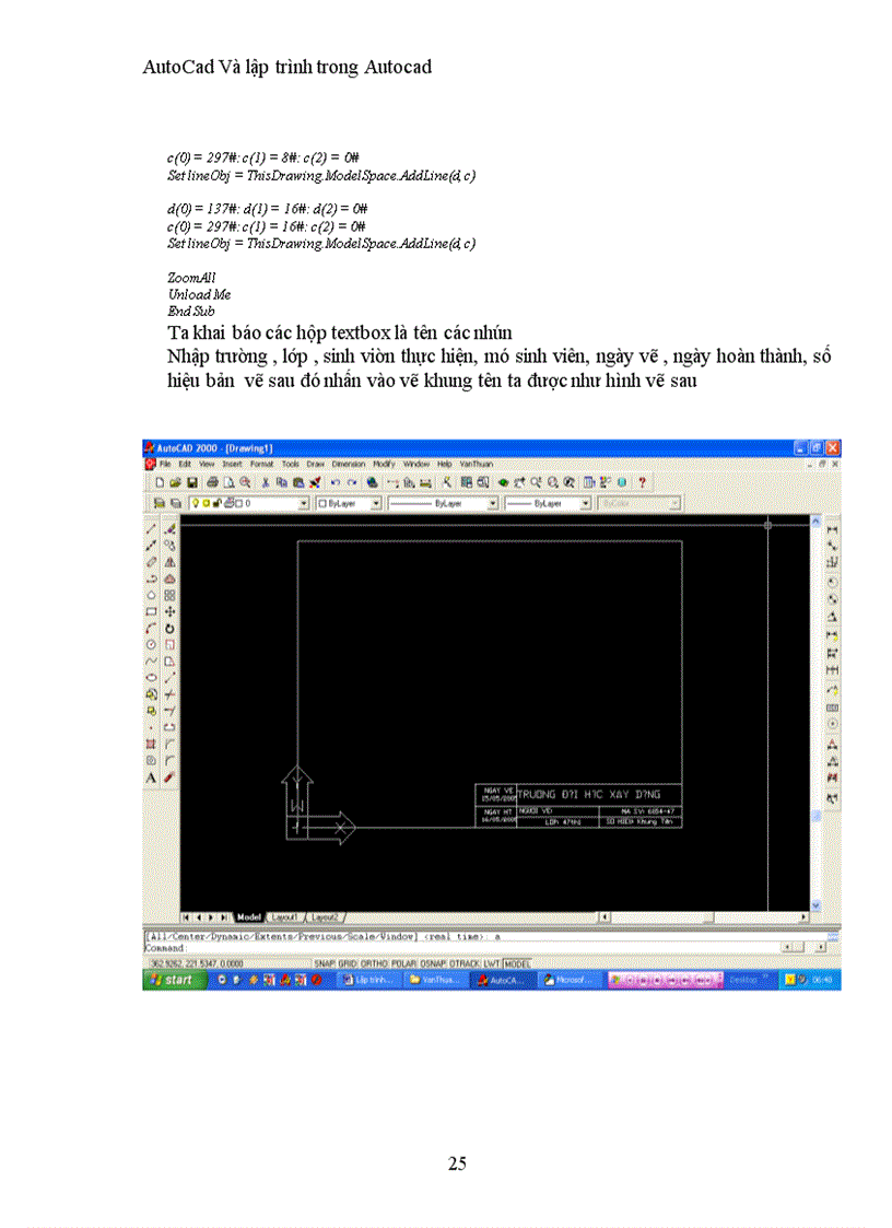 AutoCad Và lập trình trong Autocad