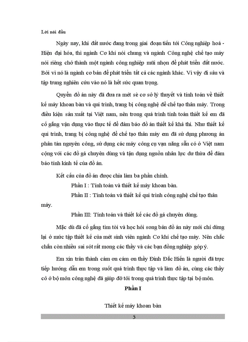 Tính toán và thiết kế qui trình công nghệ chế tạo thân máy 1