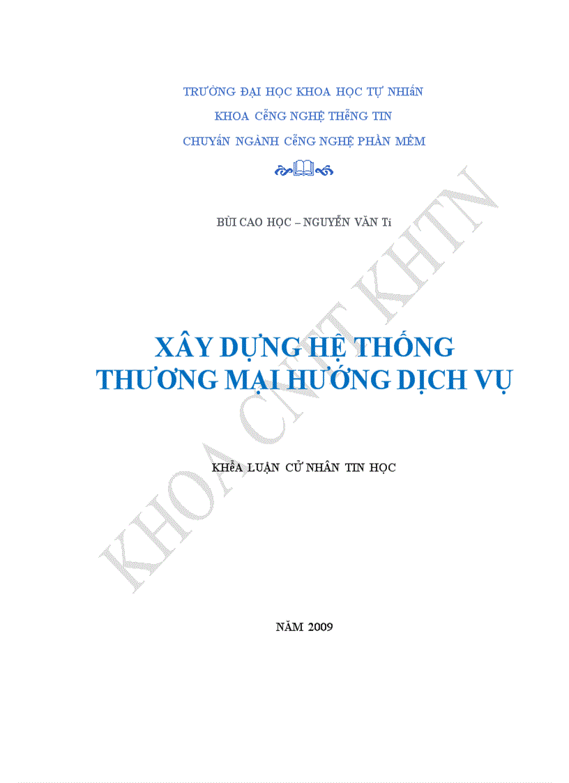 Xây dựng hệ thống Thương mại Điện tử hướng dịch vụ