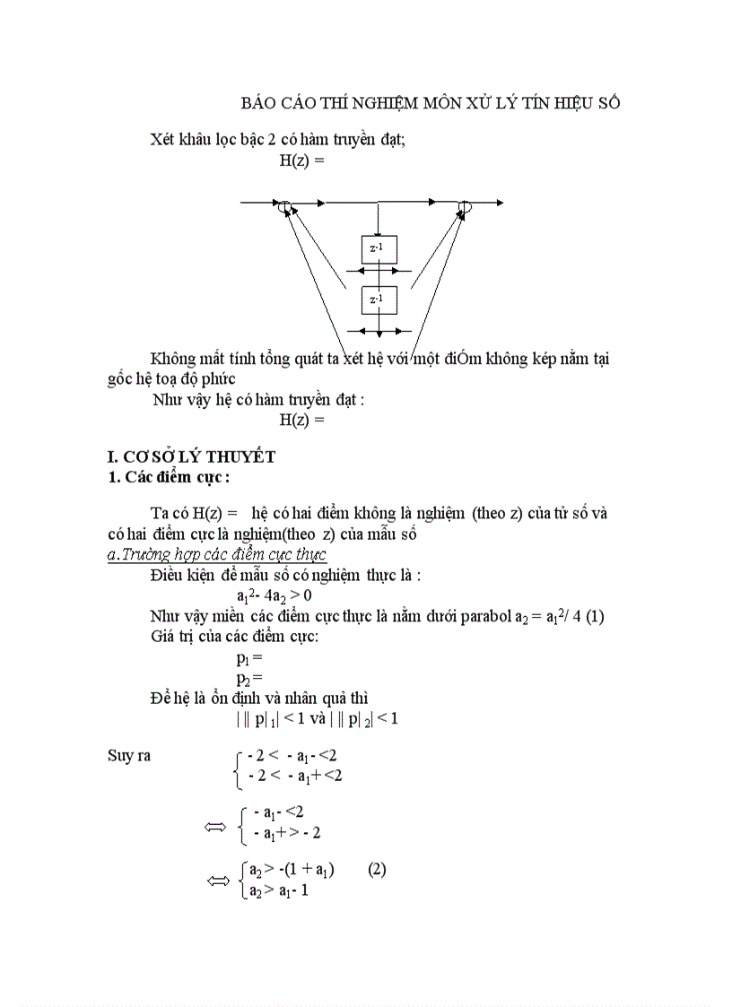 Báo cáo thí nghiệm môn xử lý tín hiệu số 1