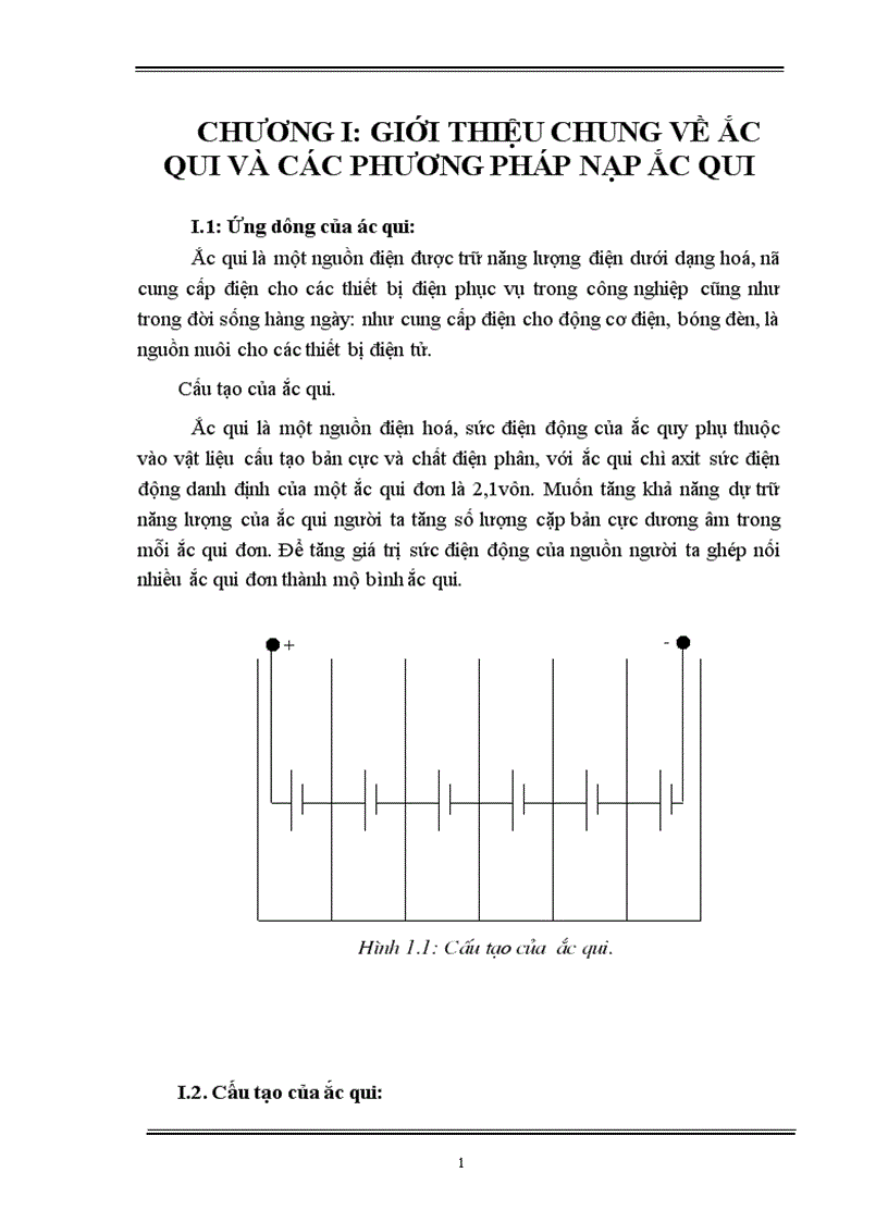 giới thiệu chung về ắc qui và các phương pháp nạp ắc qui
