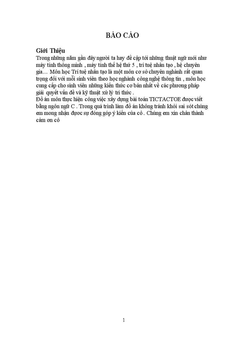 Xây dựng bài toán TICTACTOE