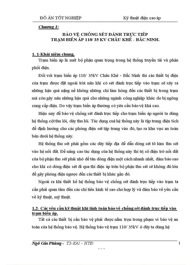 Tính toán thiết kế các phương án bố trí cột thu lôi