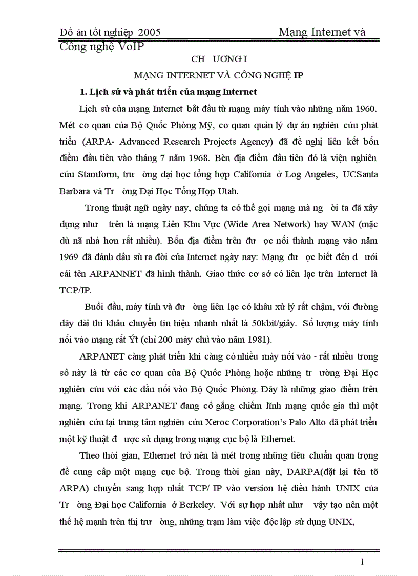 2005 Mạng Internet và Công nghệ VoIP 1