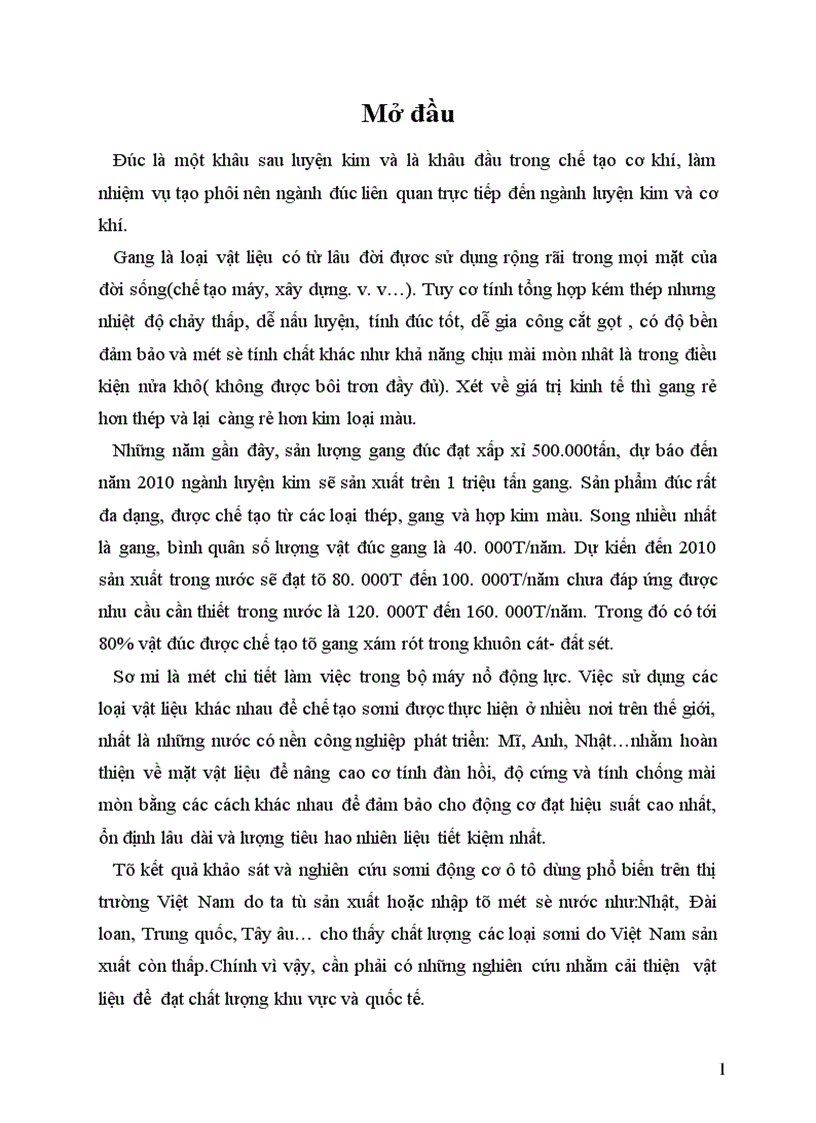 Đúc sơmi bằng gang xám hợp kim thấp