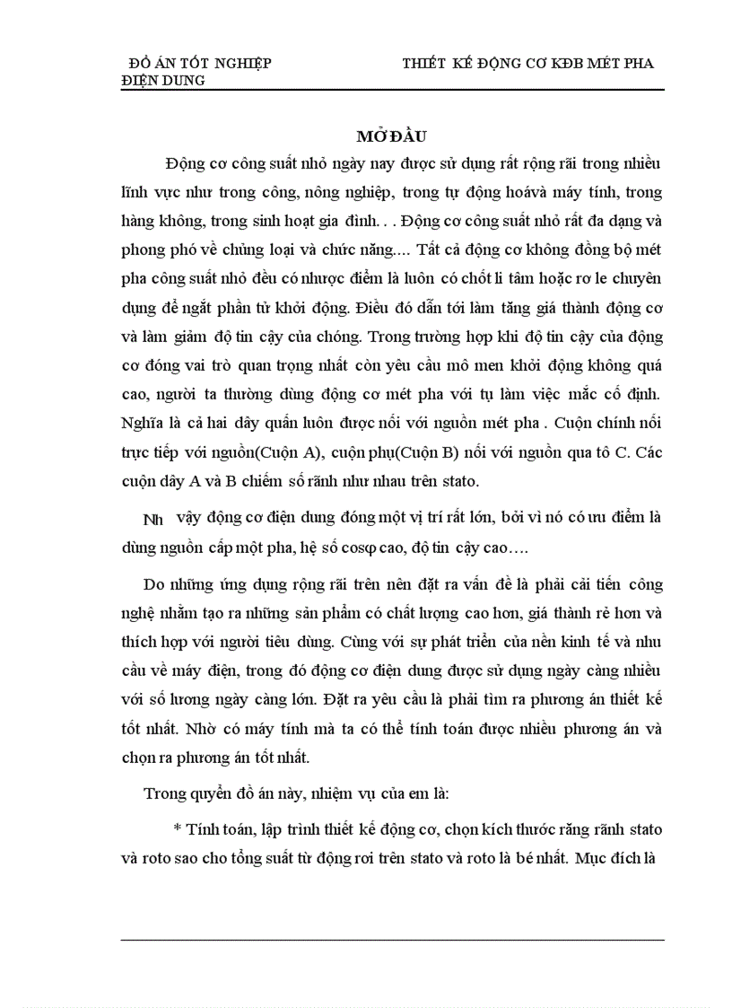 Thiết kế động cơ kđb một pha điện dung