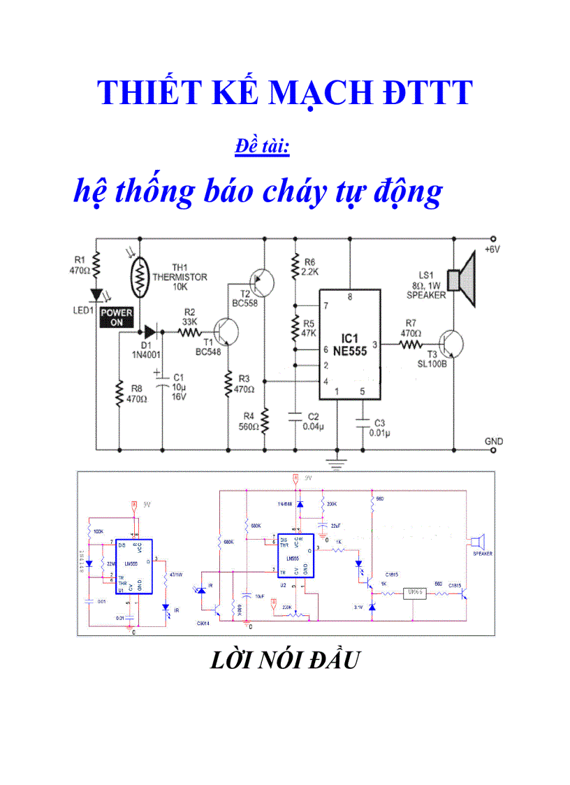 Thiêt kế hệ thống báo cháy tự động