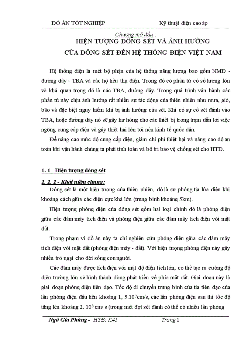 hiện tượng dông sét và ảnh hưởng của dông sét đến hệ thống điện việt nam 1
