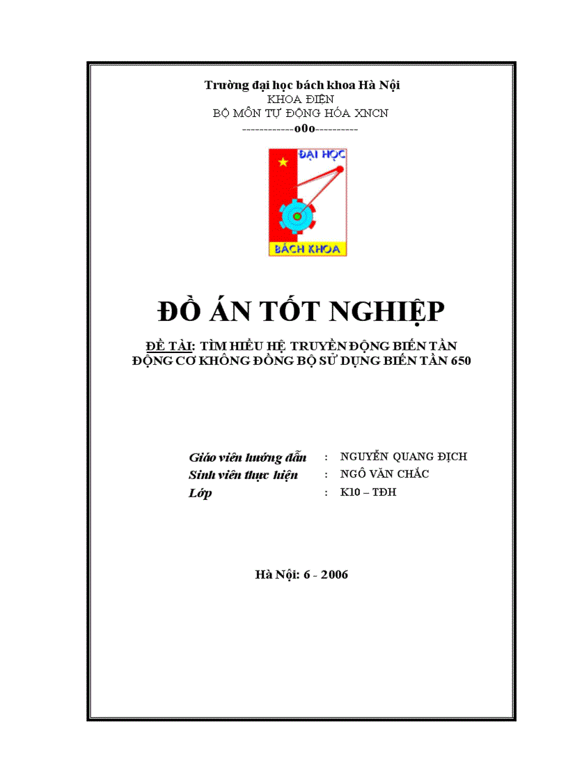 tìm hiểu hệ truyền động biến tần động cơ không đồng bộ sử dụng biến tần 650 Hà Nội