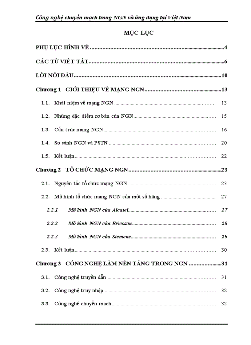 Mô hình triển khai mạng M NGN tại việt nam và tổ chức mạng NGN của VNPT
