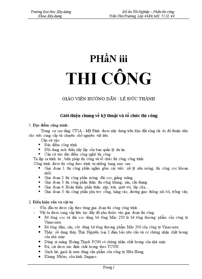 Phần thi công