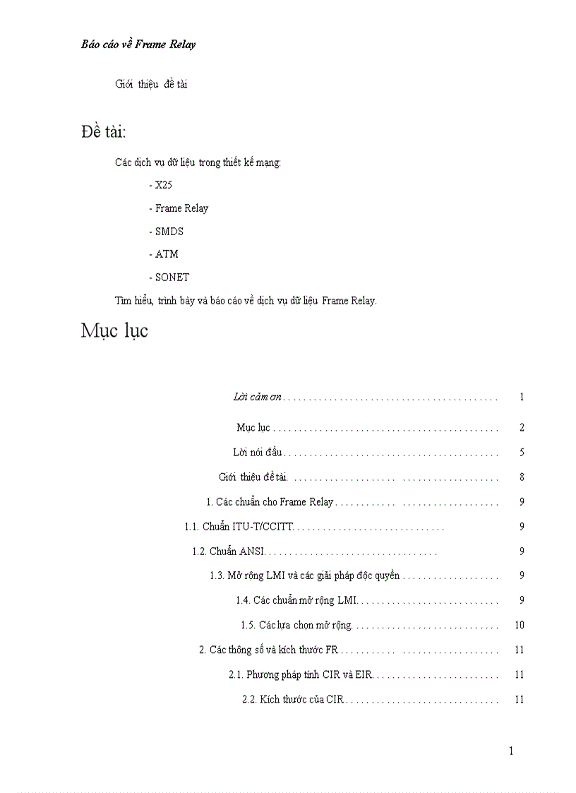 Tìm hiểu trình bày và báo cáo về dịch vụ dữ liệu Frame Relay