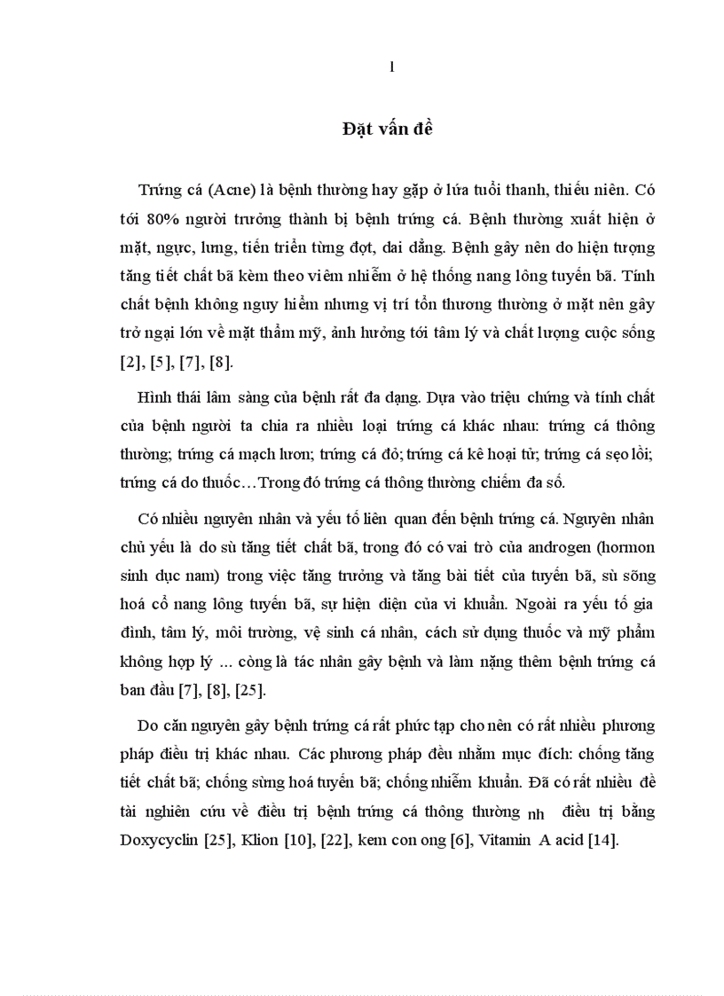Bước đầu đánh giá hiệu quả điều trị bệnh trứng cá thông thường ở phụ nữ bằng Diane 35 tại Bệnh viện Da Liễu Trung Ương