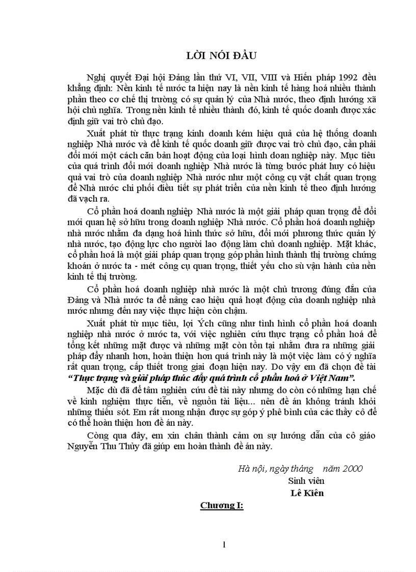 Thực trạng và giải pháp thúc đẩy quá trình cổ phần hoá ở Việt Nam 1