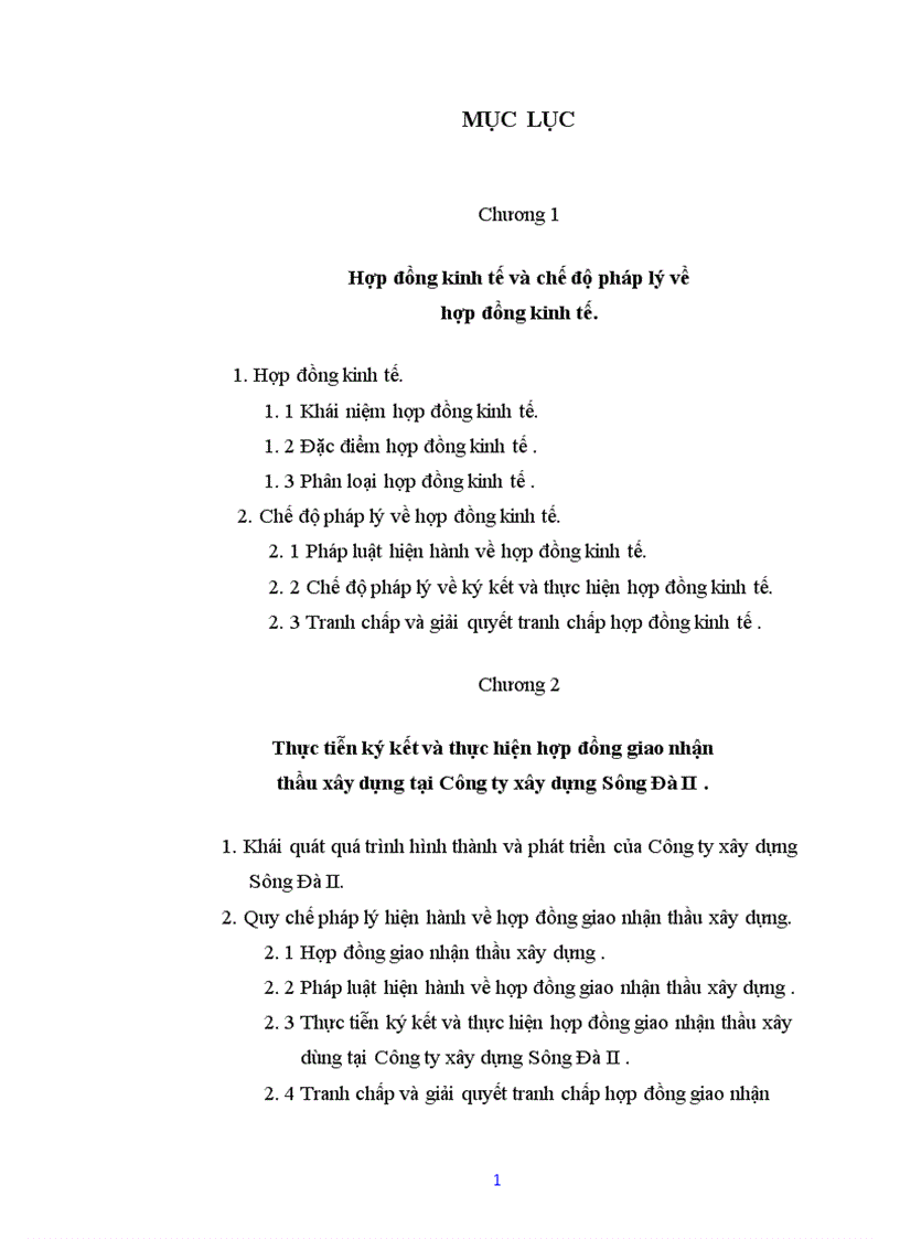 Thực tiễn ký kết và thực hiện hợp đồng giao nhận thầu xây dựng tại Công ty xây dựng Sông Đà II 1