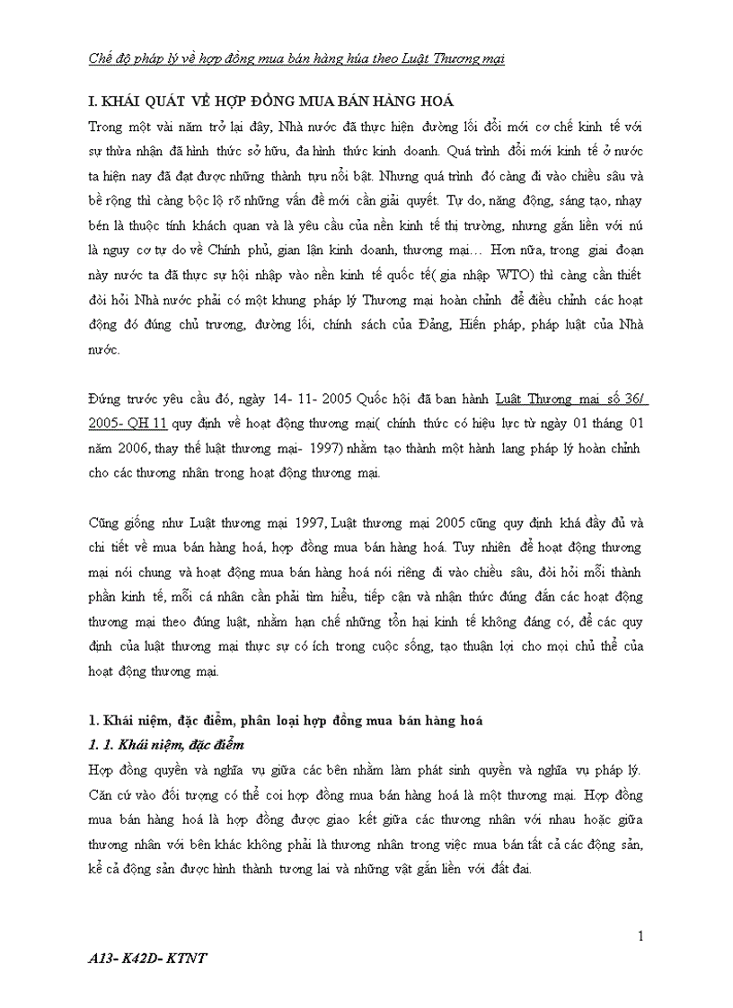 Chế độ pháp lý về hợp đồng mua bán hàng hóa theo Luật Thương mại