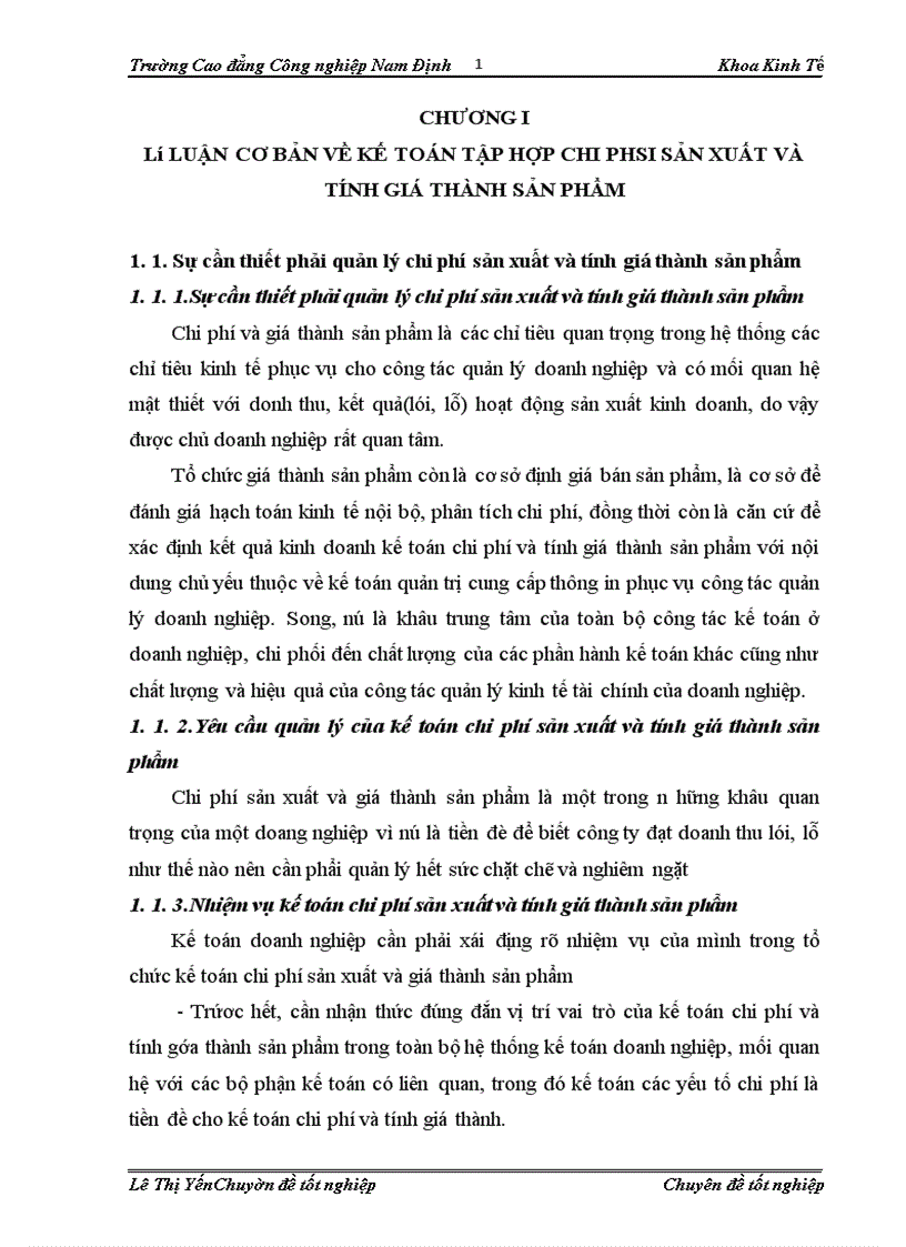 Tổ chức công tác kế toán tập hợp chi phí và tính giá thành sản phẩm tại Công Ty Cổ Phần và Đầu Tư Xây Dựng Số 1 Hà Nội