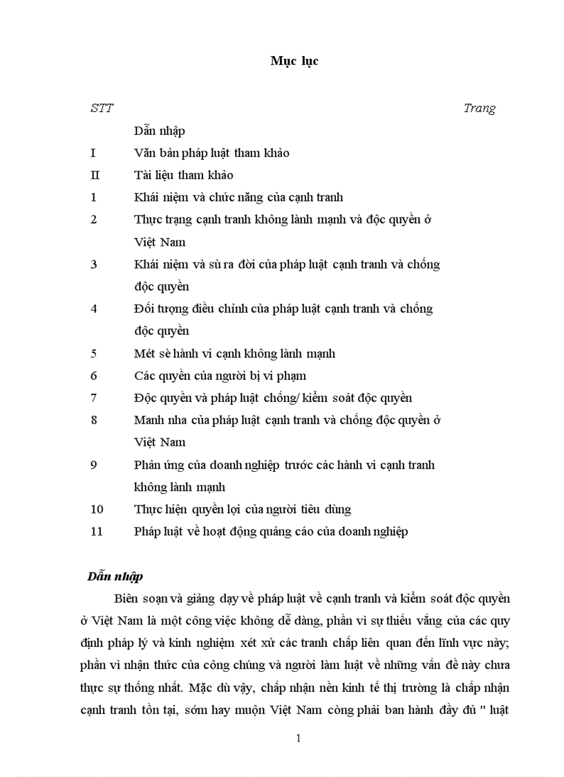 Pháp luật về cạnh tranh và kiểm soát độc quyền ở Việt Nam