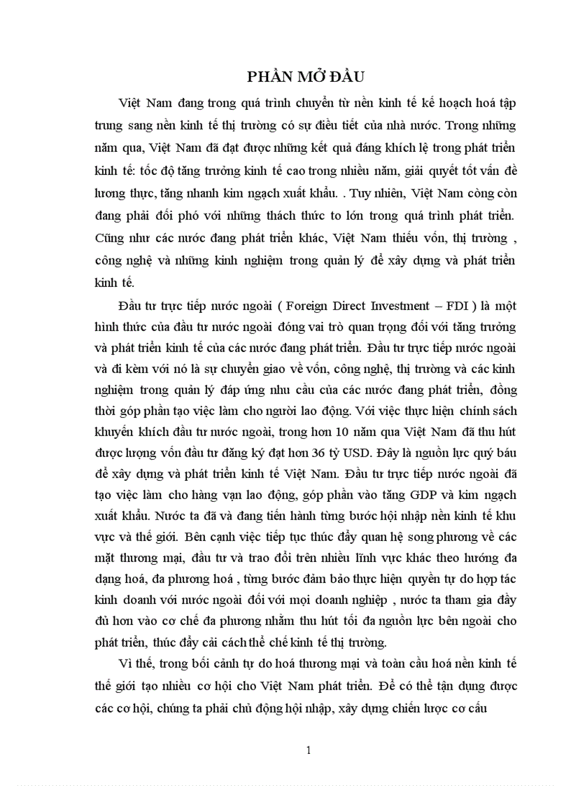 Đầu tư trực tiếp nước ngoài Xu hướng quan trọng đối với các nước đang phát triển 1