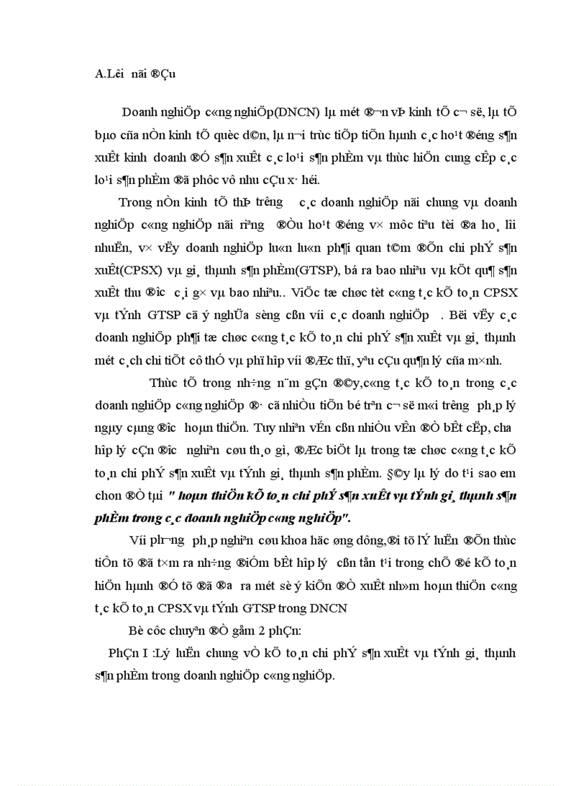 hoàn thiện kế toán chi phí sản xuất và tính giá thành sản phẩm trong các doanh nghiệp công nghiệp 1