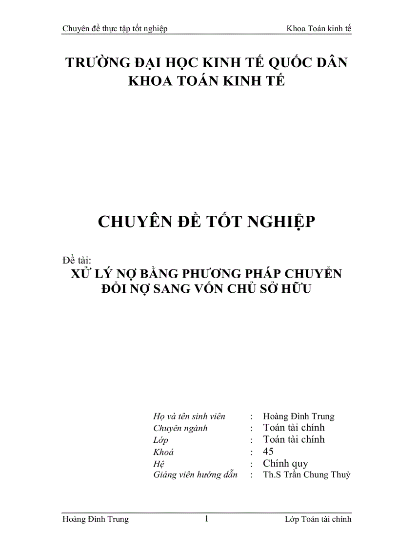 Xử lý nợ bằng phương pháp chuyển đổi nợ sang vốn chủ sở hữu