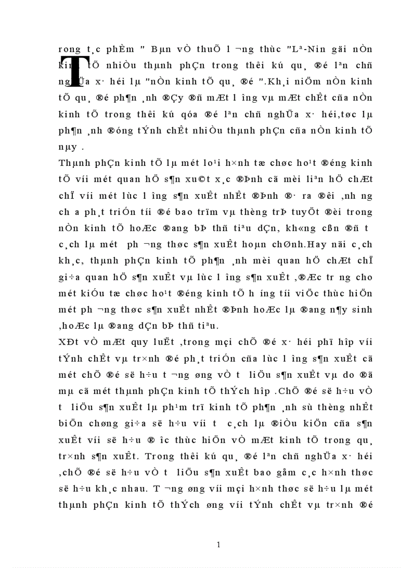 cơ cấu thành phần kinh tế trong nền kinh tế thị trường định hướng xã hội chủ nghĩa ở việt nam