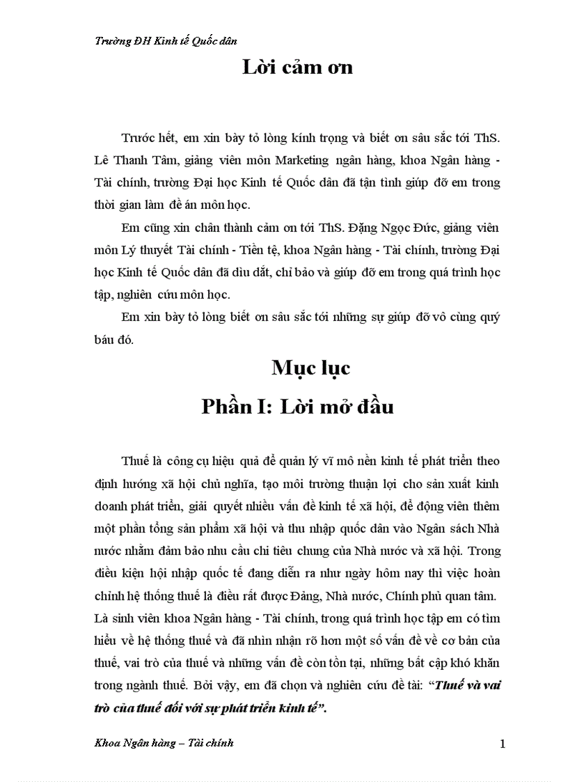 Thuế và vai trò của thuế đối với sự phát triển kinh tế 1